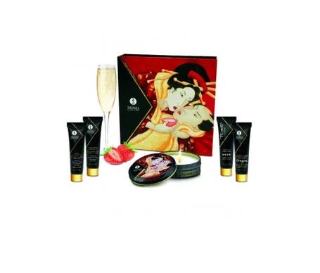 Shunga Kit Secret Geisha Fresa Champagne 1ud