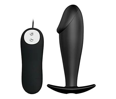 Pretty love Plug Anal Silicona Forma Pene 12 Modos Vibración Negro 1ud