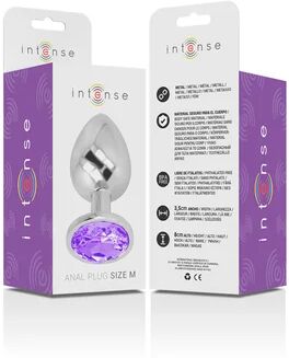 INTENSE Plug Anal Metal con Cristal Violeta Talla M 1ud