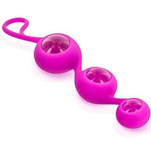 Glamy Triple boules de Geisha rose verre et silicone Rose