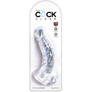 Gode avec Testicules 19 cm King Cock Clear