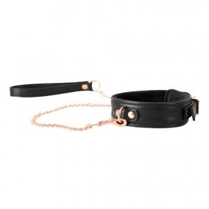 Bad Kitty Collier et Laisse Rose Gold Similicuir