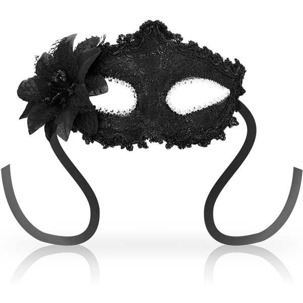 ohmama masks ohmama - maschere antizaz stile veneziano fiore laterale - nera