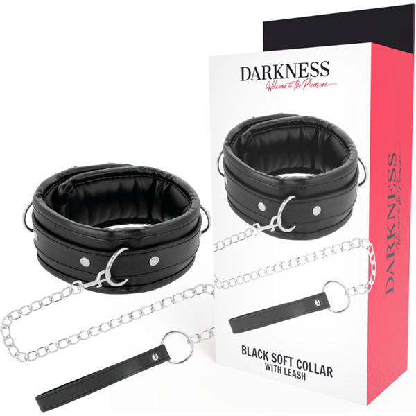 darkness bondage darkness - collana in morbida pelle con catena