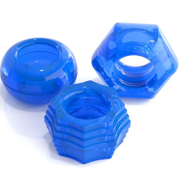 classix - set di 3 anelli per blu