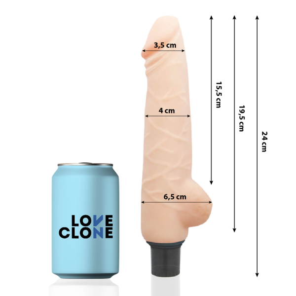 loveclone - vibratore harald autolubrificante 24 cm -o- 4 cm