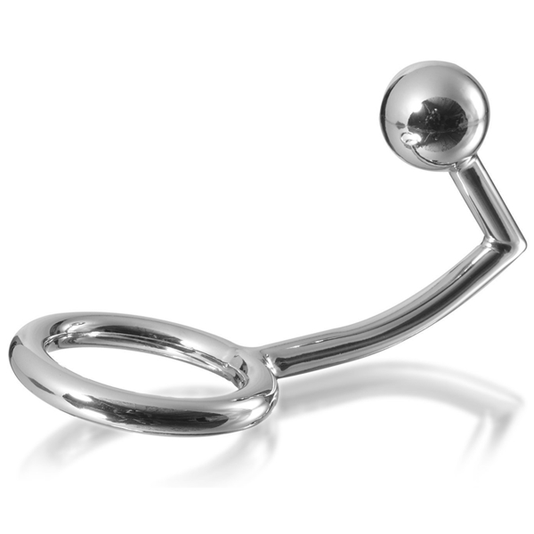 metal hard - anello cock ring con gancio intruso anale 40mm