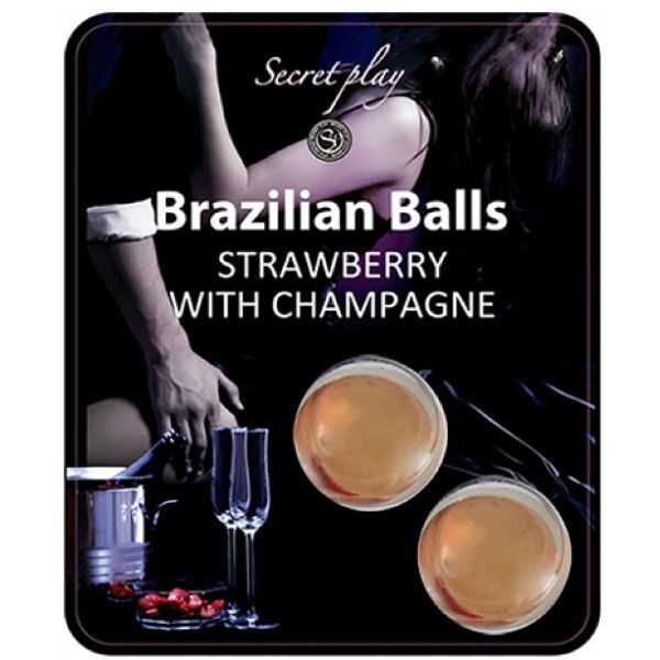 secretplay cosmetic secretplay - set di palline brasiliane fragola e champagne
