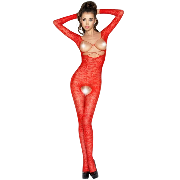 passion woman bodystockings passion - woman bs031 bodystocking rosso taglia unica