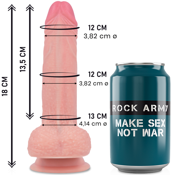 rock army rockarmy - liquid silicone premium mustang realistico 18 cm -o- 4.14 cm