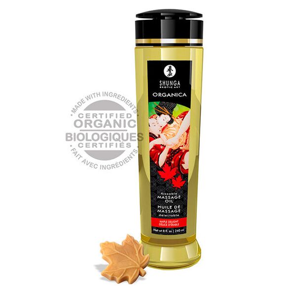 shunga oils shunga - olio da massaggio biologico acero delizia 240 ml