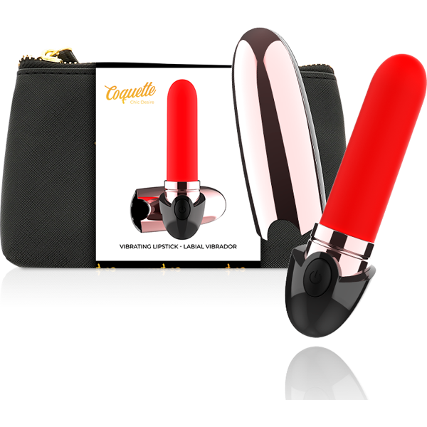 coquette toys - vibrator rossetto ricaricabile nero/oro