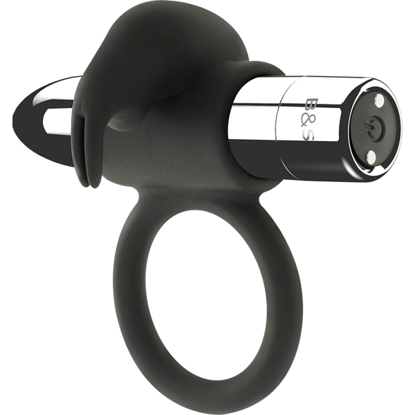 black&silver - anello ricaricabile burton 10 modalità di vibrazione