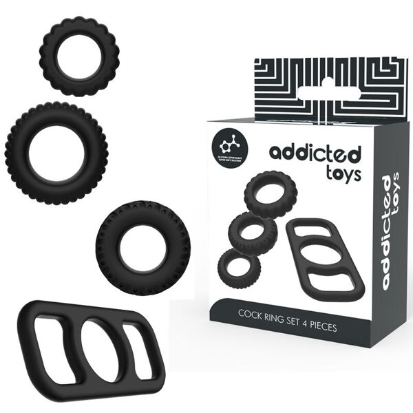 addicted toys - set di anelli per - 4 pezzi