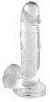 Pure Dildo Ventosa Jelly con Testicoli Trasparente L