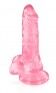 Pure Dildo Ventosa Jelly con Testicoli Rosa XS