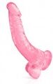 Pure Dildo Ventosa Jelly Realistico con Testicoli Rosa XL