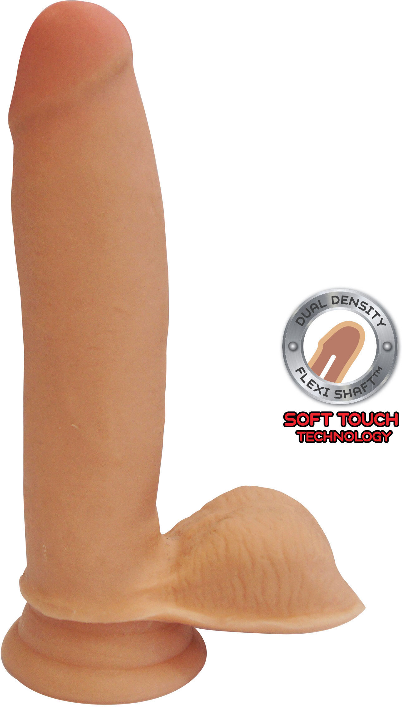 ToyJoy Zachte Dubbel Gelaagde Dildo 18cm met ballen