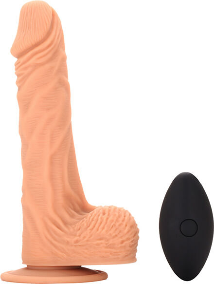 Dream Toys RealStuff roterende en vibrerende dildo met scrotum