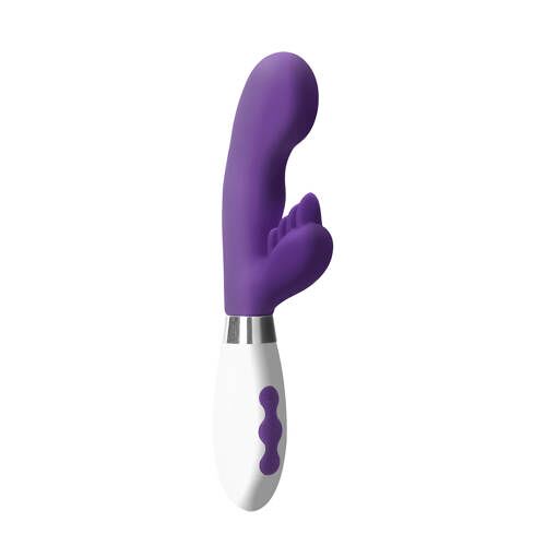 Luna Oplaadbare Siliconen Rabbit Vibrator met Clitorale Stimulatie Ares - 10 Snelheden - Paars 000