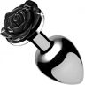 XR Brands - Booty Sparks Booty Sparks - Black Rose Butt Plug - Large - Black