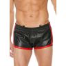 Shots - Ouch! Uomo Versatile Shorts - Premium Leather - Black/Red - L/XL