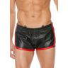 Shots - Ouch! Uomo Versatile Shorts - Premium Leather - Black/Red - S/M