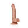 Dildo with Balls and Suction Cup - 7''/ 18 cm -- tan