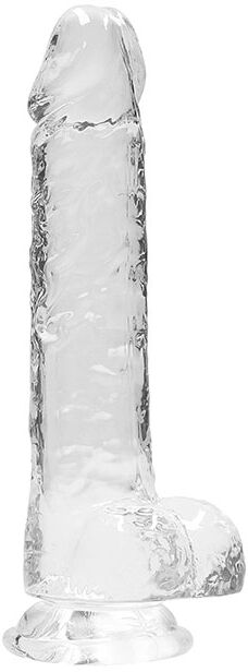 Dildo med baller transparent 8 inch