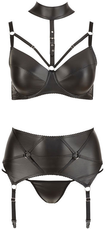 Cottelli Collection Lingerie Wetlook Domina Set - Cottelli Collection Plus - 90f/xl