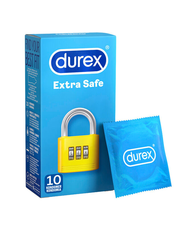 Durex Extra Safe (Litt Tykkere), 10 Stk.