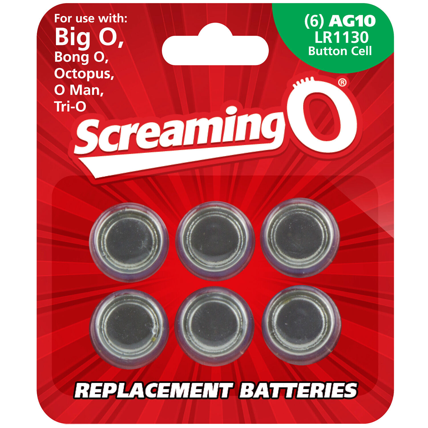 Screaming O Batterier AG10 LR1130 6-Pack