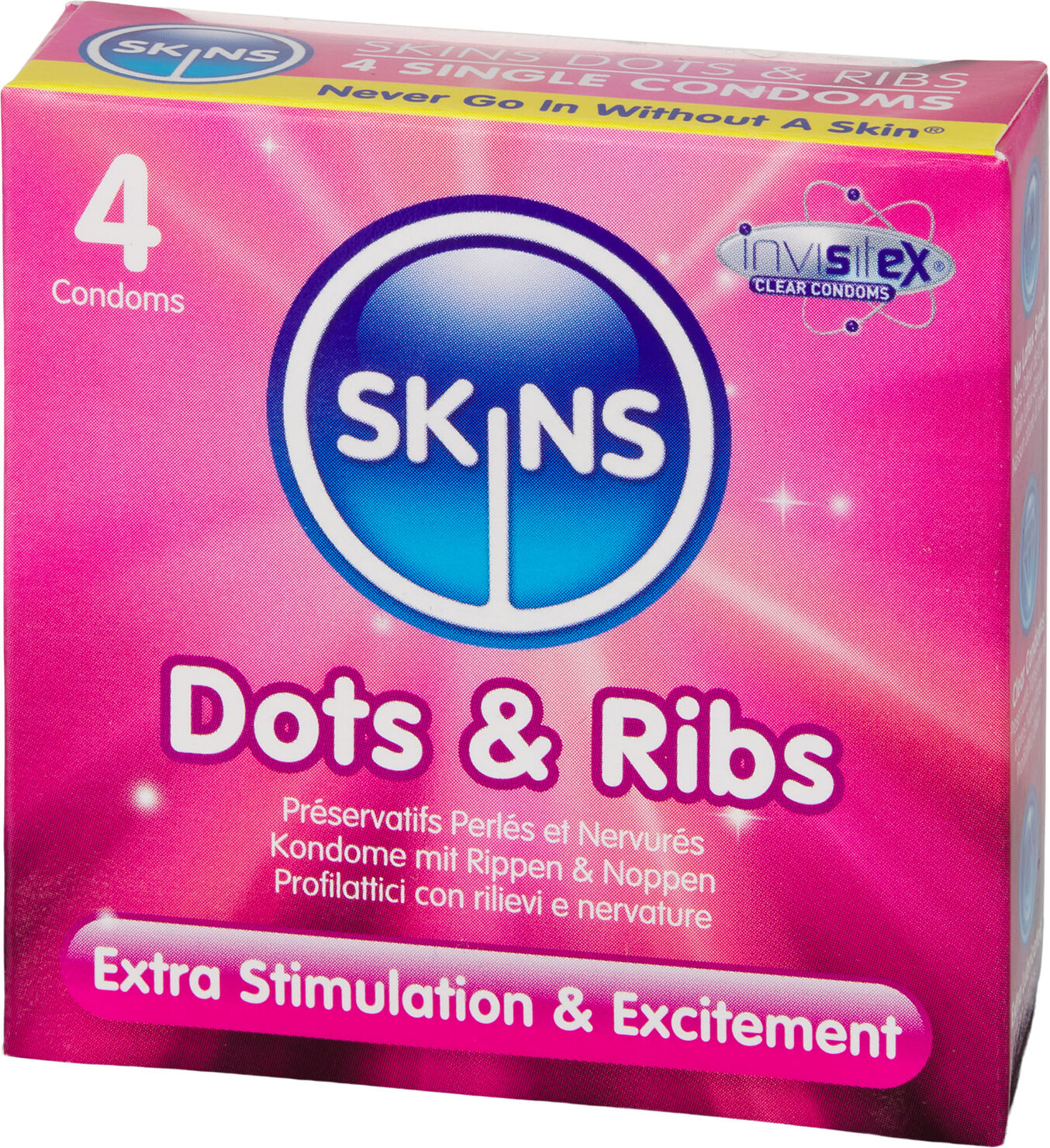 Skins Dots & Ribs Kondomer 4 stk