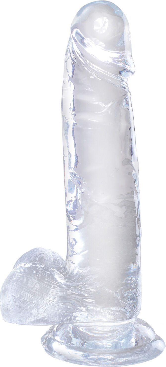 King Cock Clear Dildo med Baller 18 cm