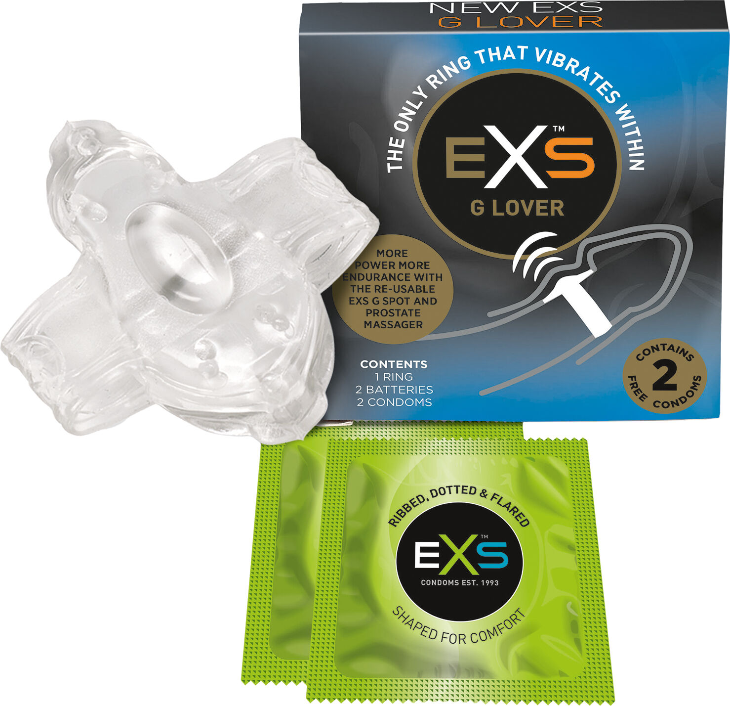 EXS G-Lover Penisring med Kondomer 2 stk