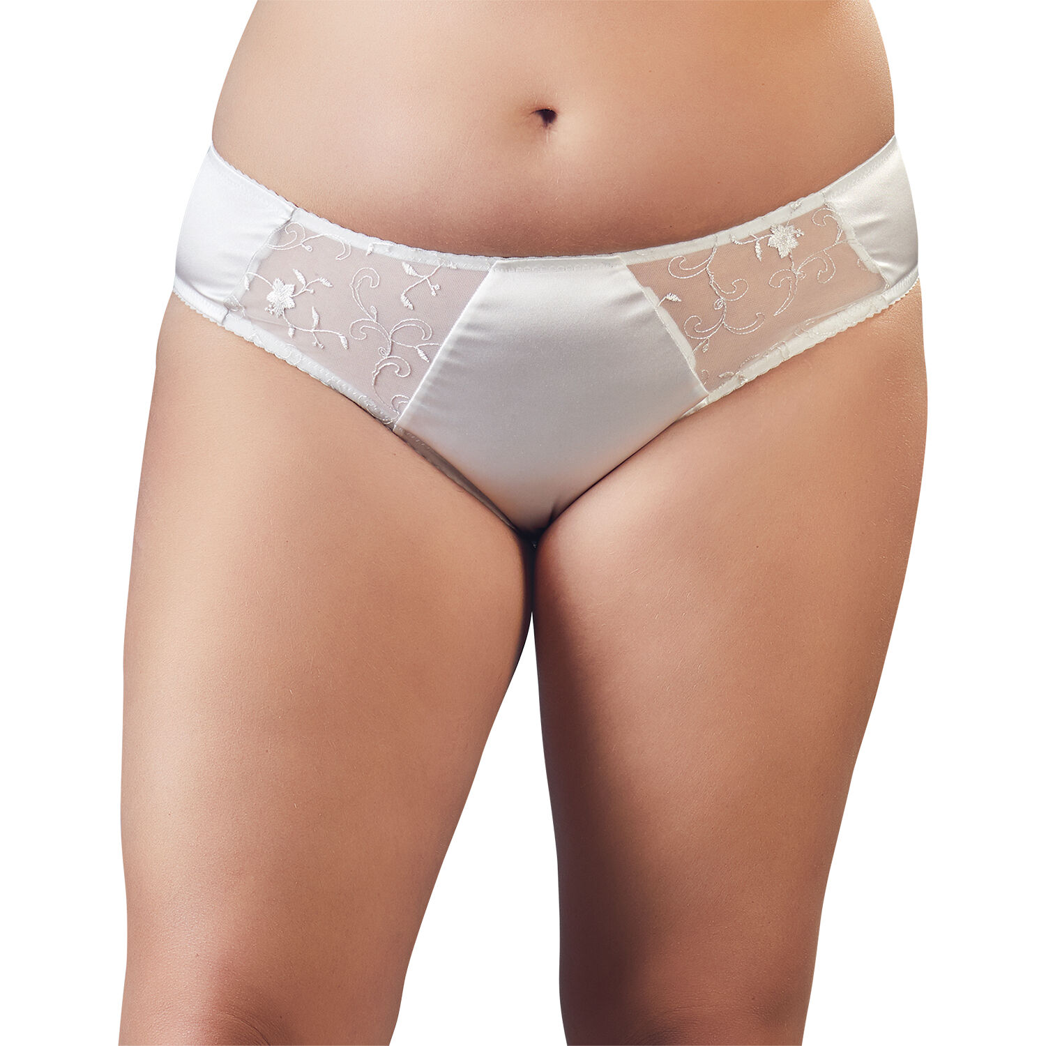 Cottelli Collection Cottelli Hvit Blondetruse Plus Size