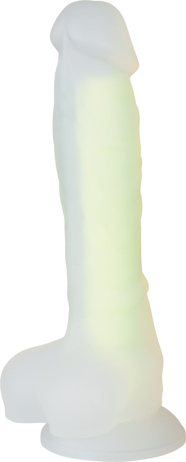 Baseks Glow in the Dark Gul Dildo 21.5 cm