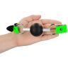 Ouch Solid Ball Gag Glow in the Dark - Neon Green /Czarny