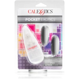 California Exotic Double Pocket Exotics vibrating egg Silver 2 pc