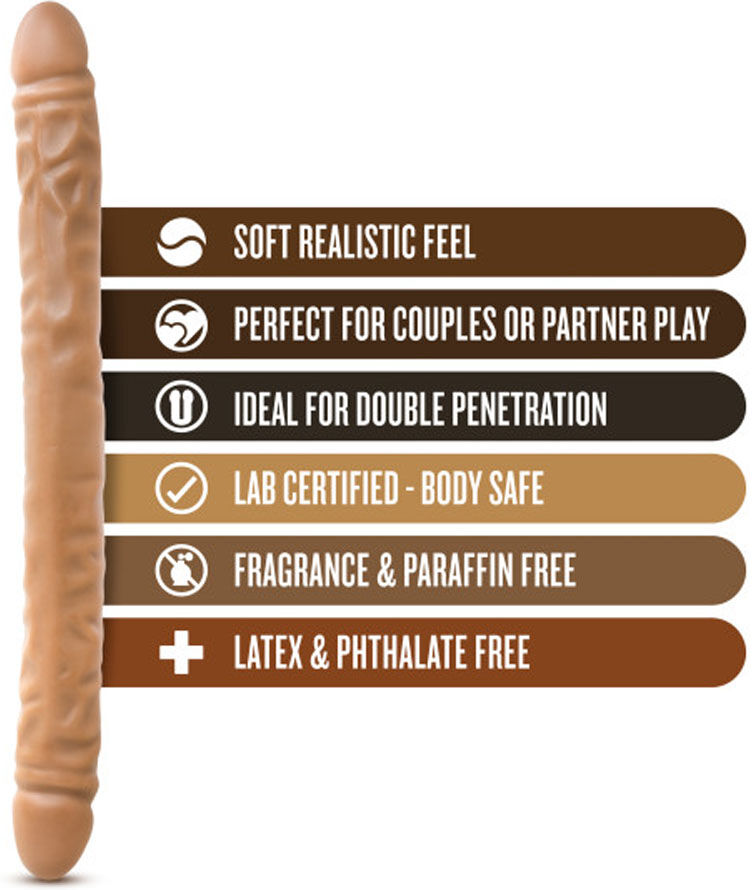 Blush Novelties Dr. Skin - 18 Inch Double Dildo - Mocha