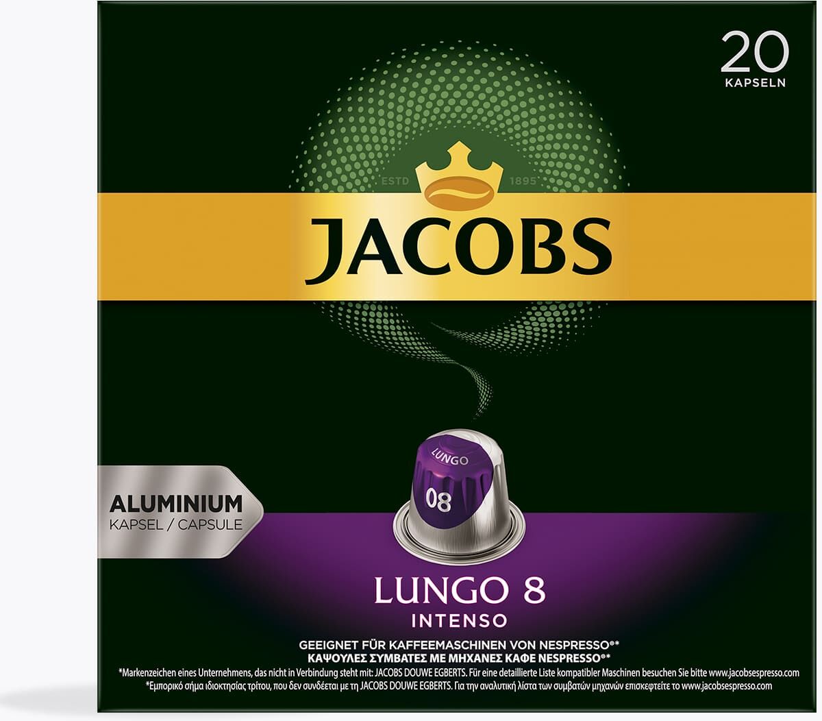 Jacobs JACOBS Kapseln Lungo Intenso 20 Nespresso® kompatibel