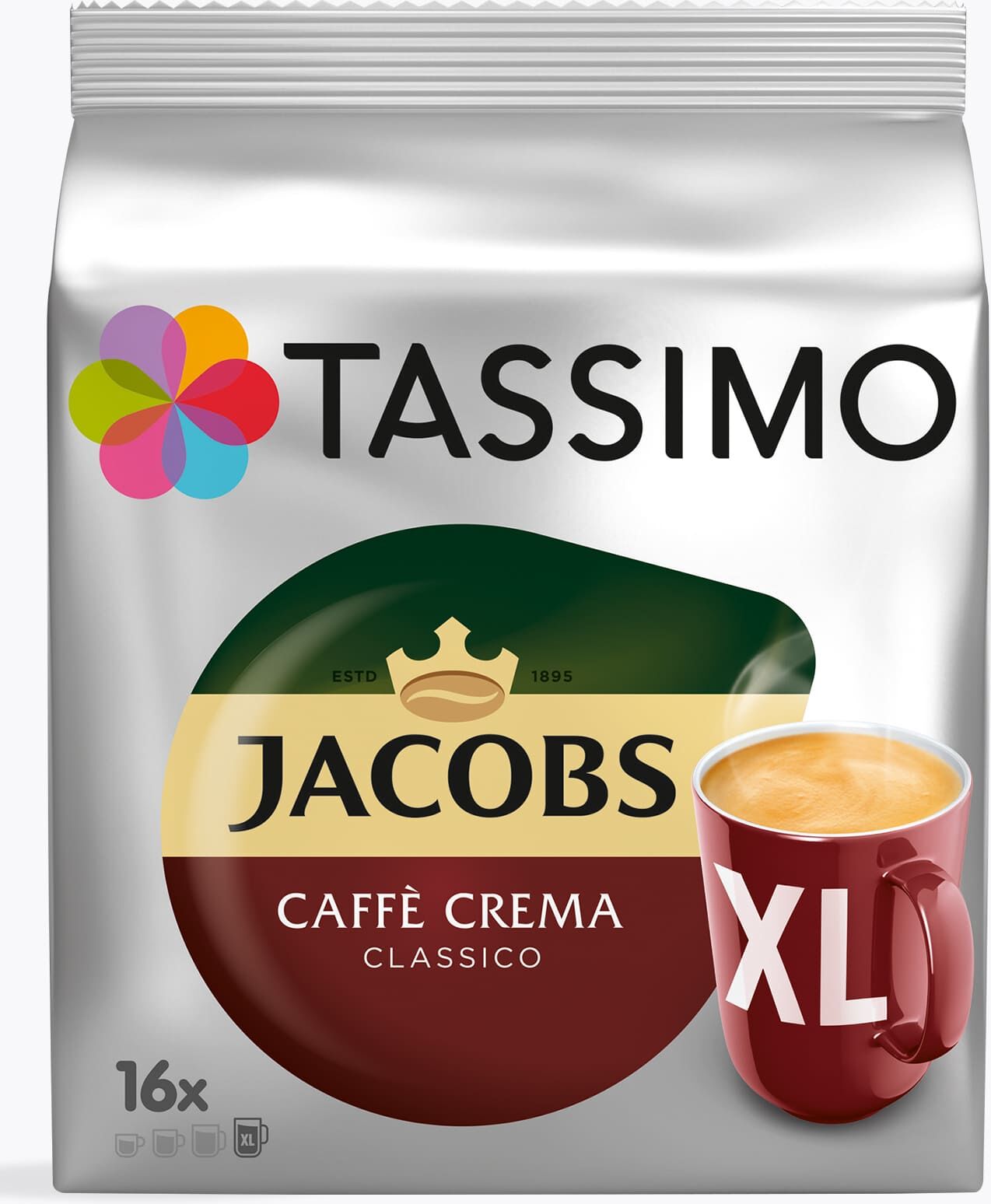 Tassimo TASSIMO Jacobs Caffe Crema Classico XL 16 Kaffeekapseln