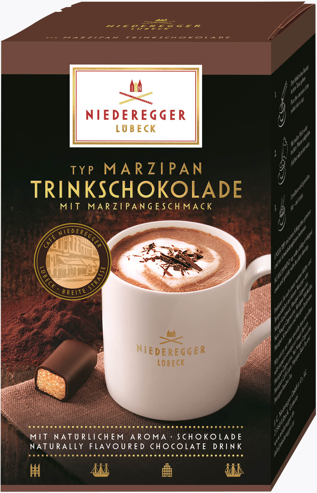 Niederegger Lübeck Marzipan Trinkschokolade 250g 10 Portionsbeutel