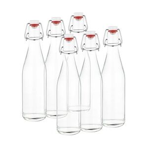 6er Set Bügelflasche Anton 500 ml + Bügelverschluss - Glasflasche für Most, Saft, Essig & Öl