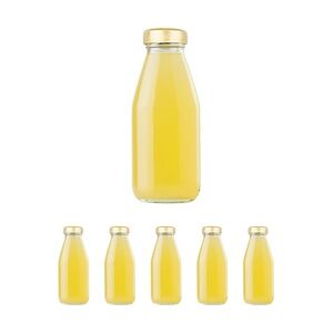 5 leeren Glasflaschen à 500 ml mit Deckel - Glasflaschen für Saft, Milch, Grillen, Saucen