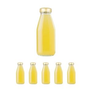 5 leeren Glasflaschen à 500 ml mit Deckel - Glasflaschen für Saft, Milch, Grillen, Saucen