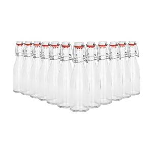 12er Set Bügelflasche 200 ml + Bügelverschluss - Glasflasche für Most, Saft, Bier, Schnaps, Likör, Essig & Öl