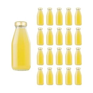 20 leeren Glasflaschen à 500 ml mit Deckel - Glasflaschen für Saft, Milch, Grillen, Saucen