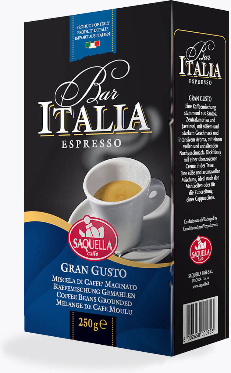 Saquella Caffè Bar Italia Gran Gusto 250g gemahlen