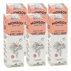 Monsoy Bebida De Arroz Con Avellanas Bio 6 Uds 1 L